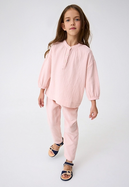 Детские муслиновые брюки Lassie Ruoho Розовые | фото